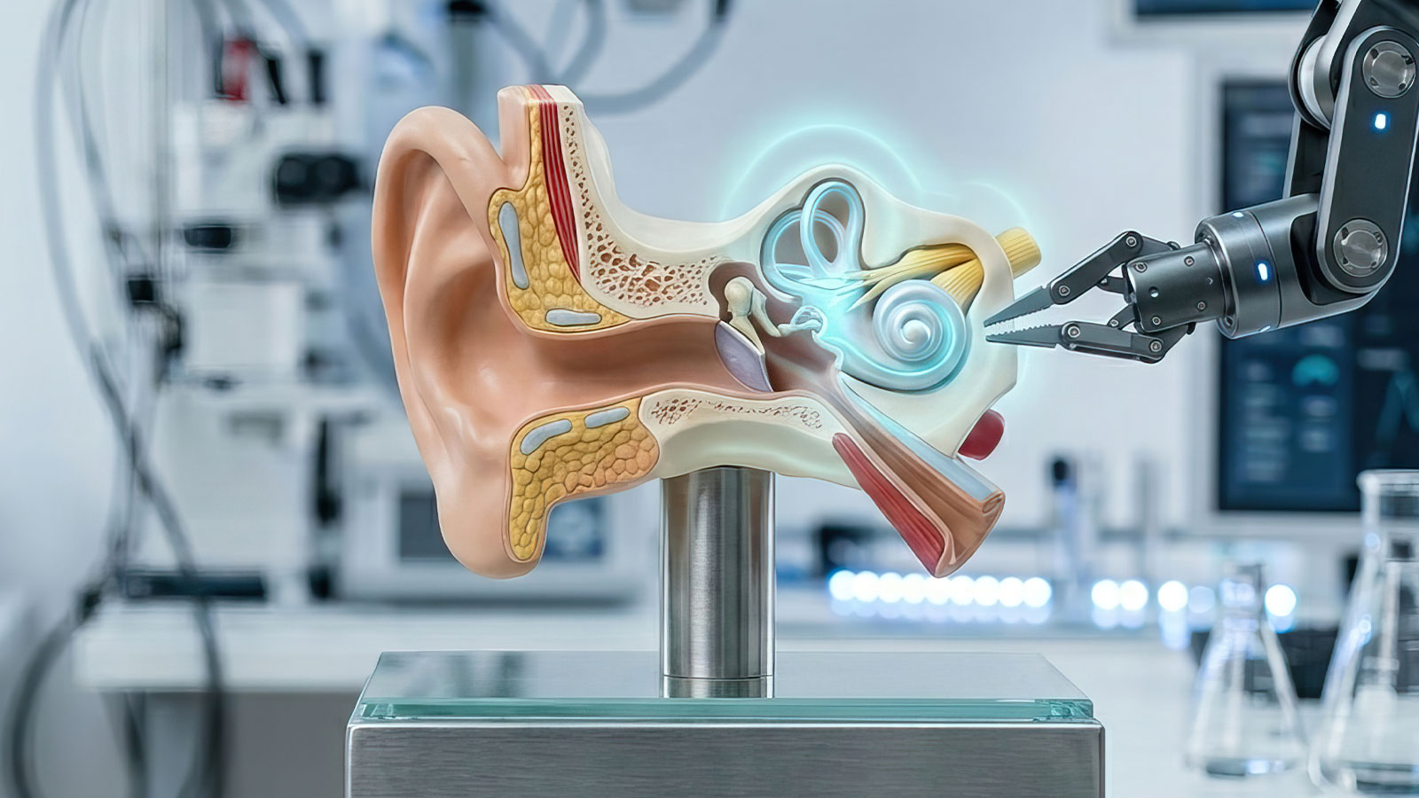 Moderne Implantatforschung ermöglicht hörgeschädigten Menschen neue Lebensqualität.